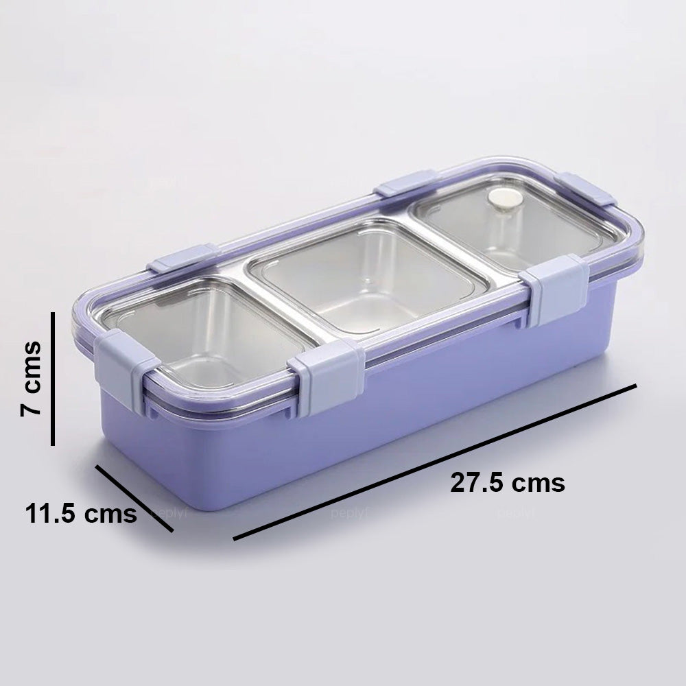 Meal Buddy Lunchbox | Stainless Steel | Solid Snacks & Meals | 3 Grid