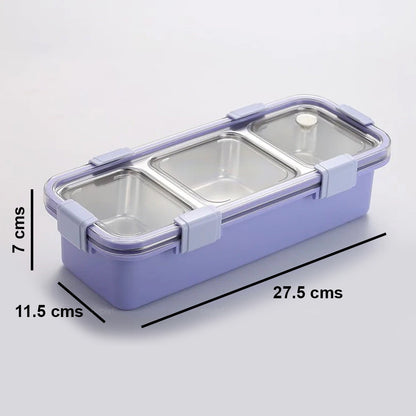 Meal Buddy Lunchbox | Stainless Steel | Solid Snacks & Meals | 3 Grid