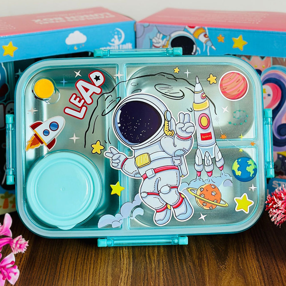 KIDZY 3 Grid Lunchbox for Kids | Stainless Steel | Leakproof | 750ml