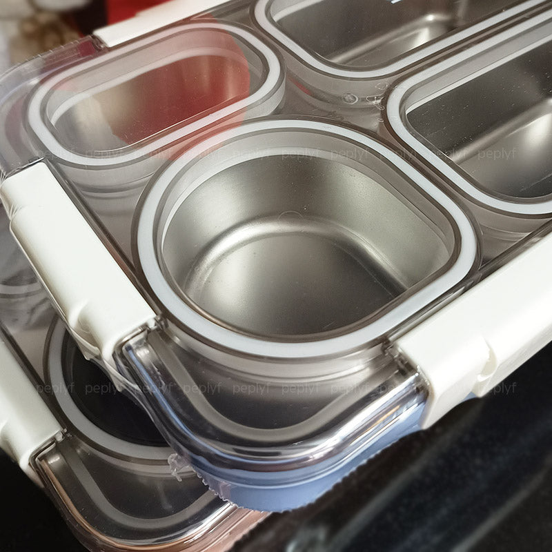 Lunchbox 4 - Grid Stainless Steel Spillproof