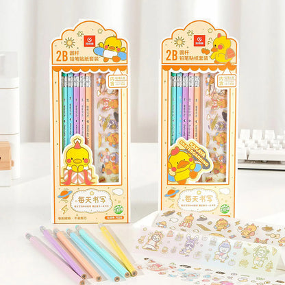 Drawing Pencil Set with Kawaii Stickers