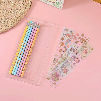 Drawing Pencil Set with Kawaii Stickers