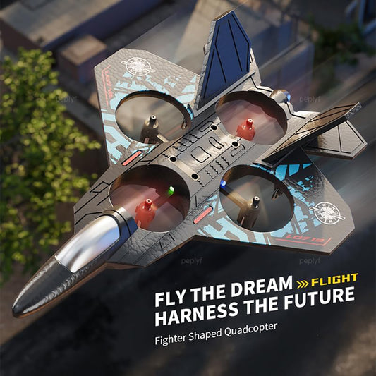 Flyway 2in1 RC Jet and Mini Quadcopter 360° Flip Stunt, Easy-to-Fly Remote Control Plane for Kids