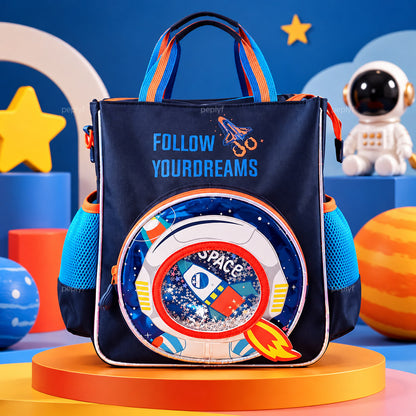 HappyGo Multipurpose Tote Bag for Kids | Shoulder Bag with Bottle Holder | Tuition, Travel, All Purpose
