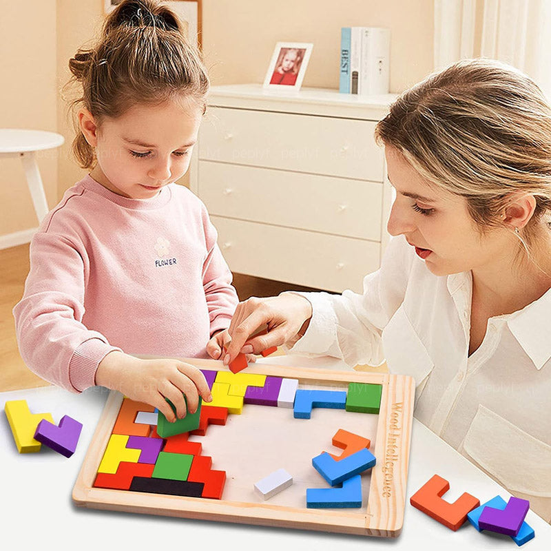 Wooden Tetra Block Game - Russian Puzzle