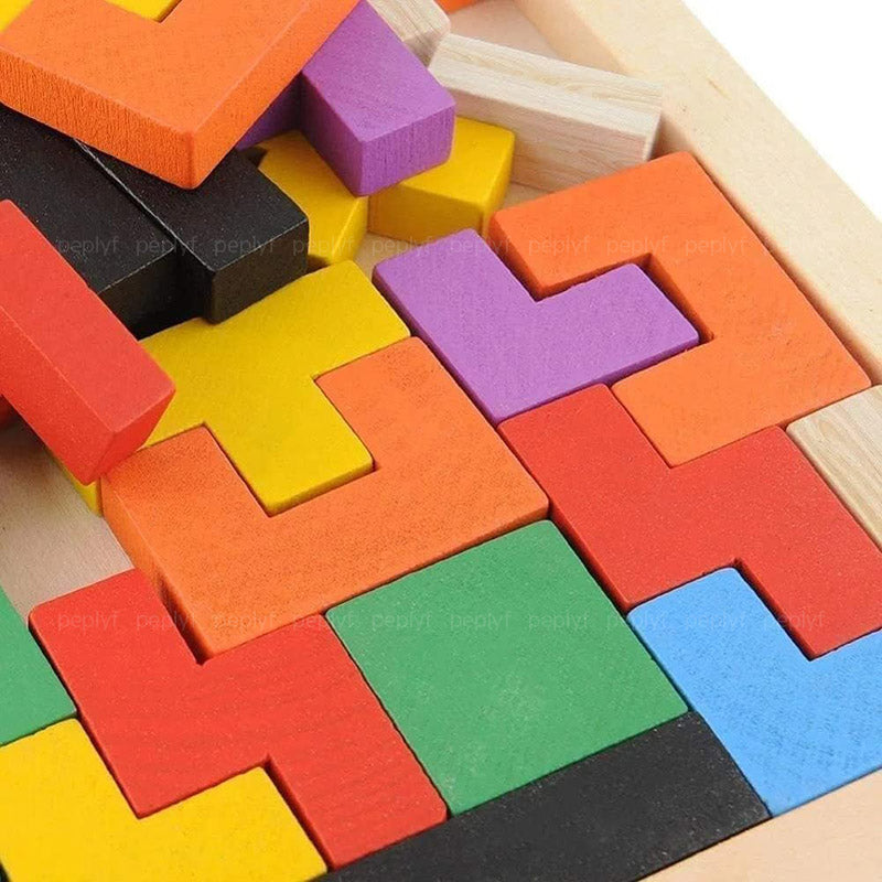 Wooden Tetra Block Game - Russian Puzzle