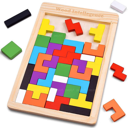 Wooden Tetra Block Game - Russian Puzzle