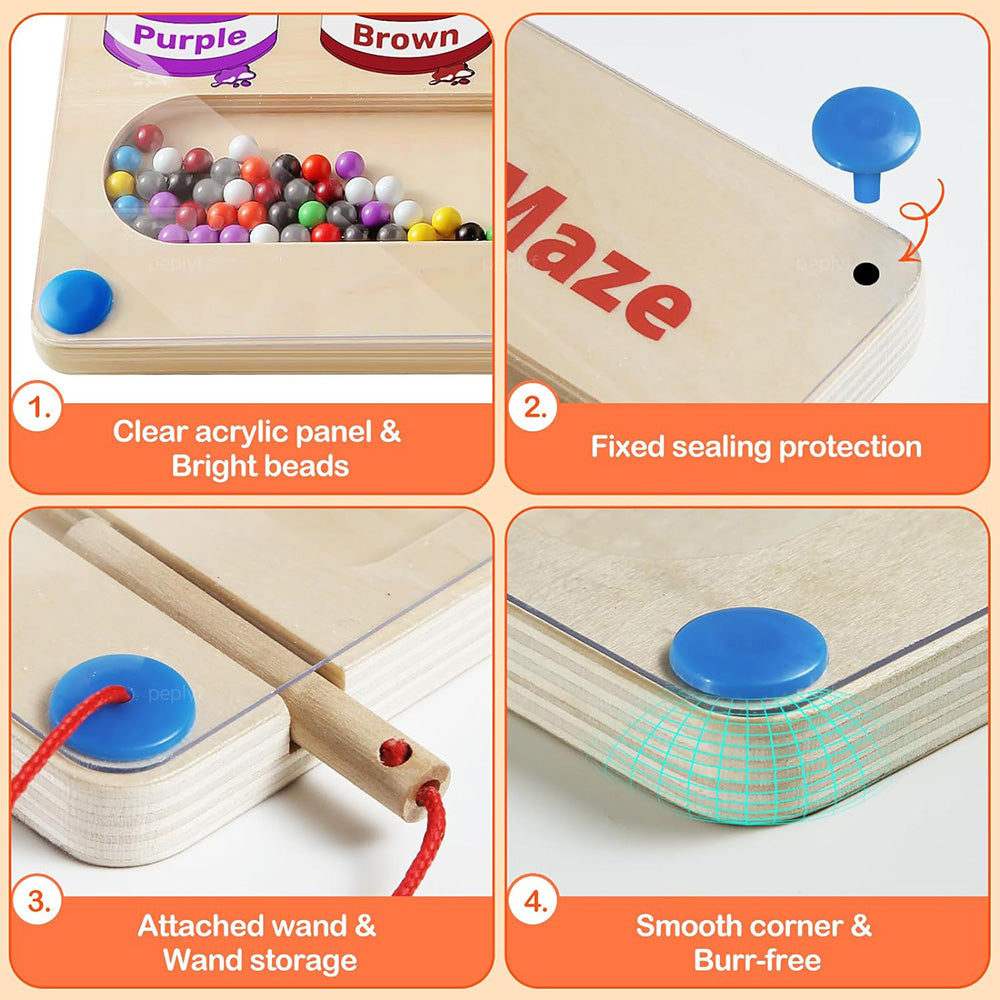 Fun-n-Learn Magnetic Maze Game - Wooden (Kids Educational Toy)