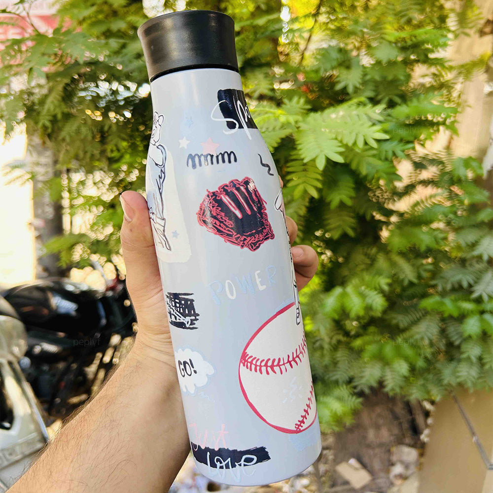 Sportzy Twister Stainless Steel Single Walled Water Bottle (750ml) - Wide Mouth