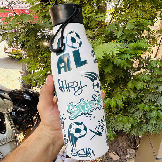 Sportzy Twister Stainless Steel Single Walled Water Bottle (750ml) - Wide Mouth