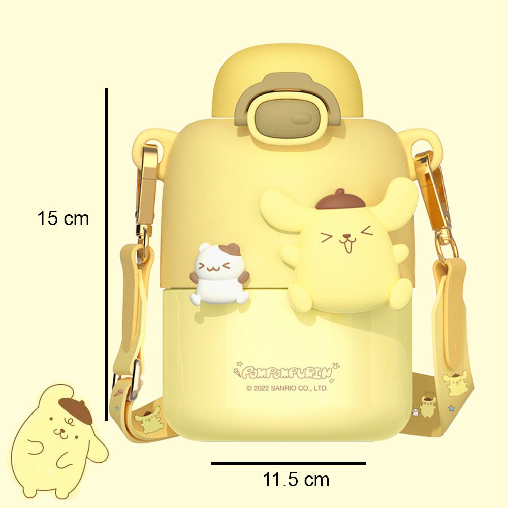 Pompompurin Sipper Water Bottle for Kids | Insulated Steel SS316 | 430ml | School & Travel