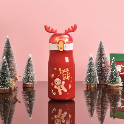 Deer Horn Sippy Cup Water Bottle for Kids | Insulated Stainless Steel | 300ml