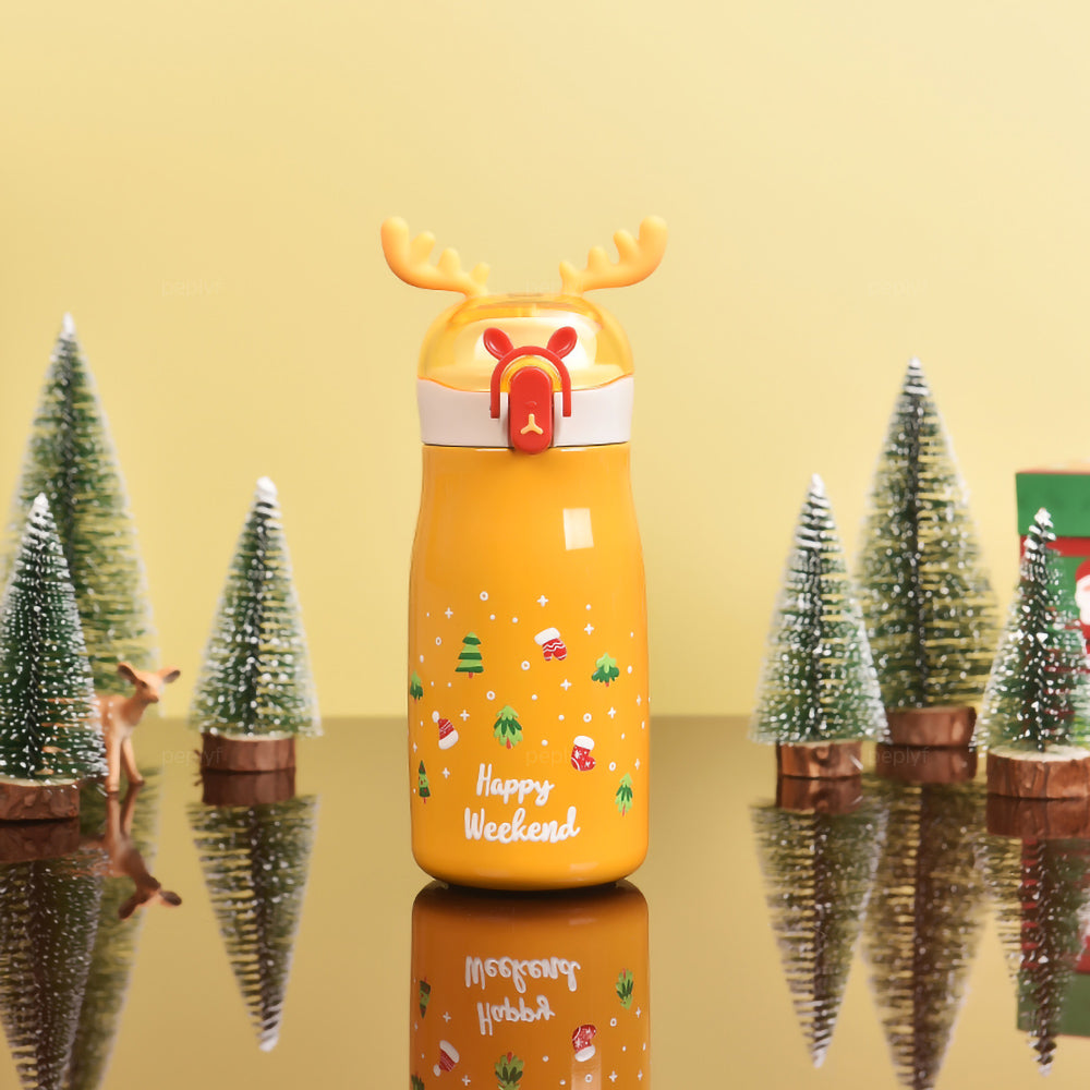 Deer Horn Sippy Cup Water Bottle for Kids | Insulated Stainless Steel | 300ml