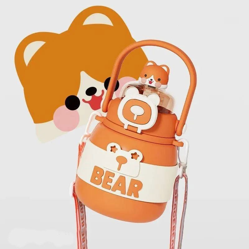 Bear Sipper Water Bottle (Insulated Stainless Steel) - 800ml