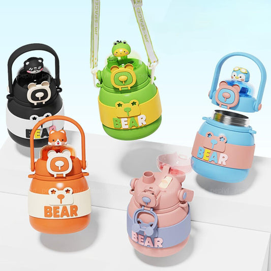 Bear Sipper Water Bottle (Insulated Stainless Steel) - 800ml